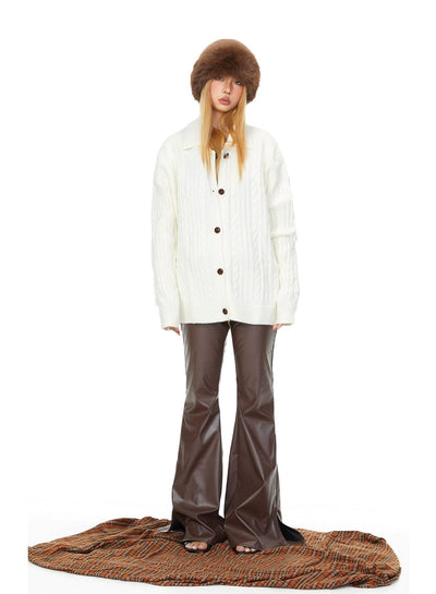 BB Cable Knit Buttoned Sweater-korean-fashion-Sweater-BB's Closet-OH Garments