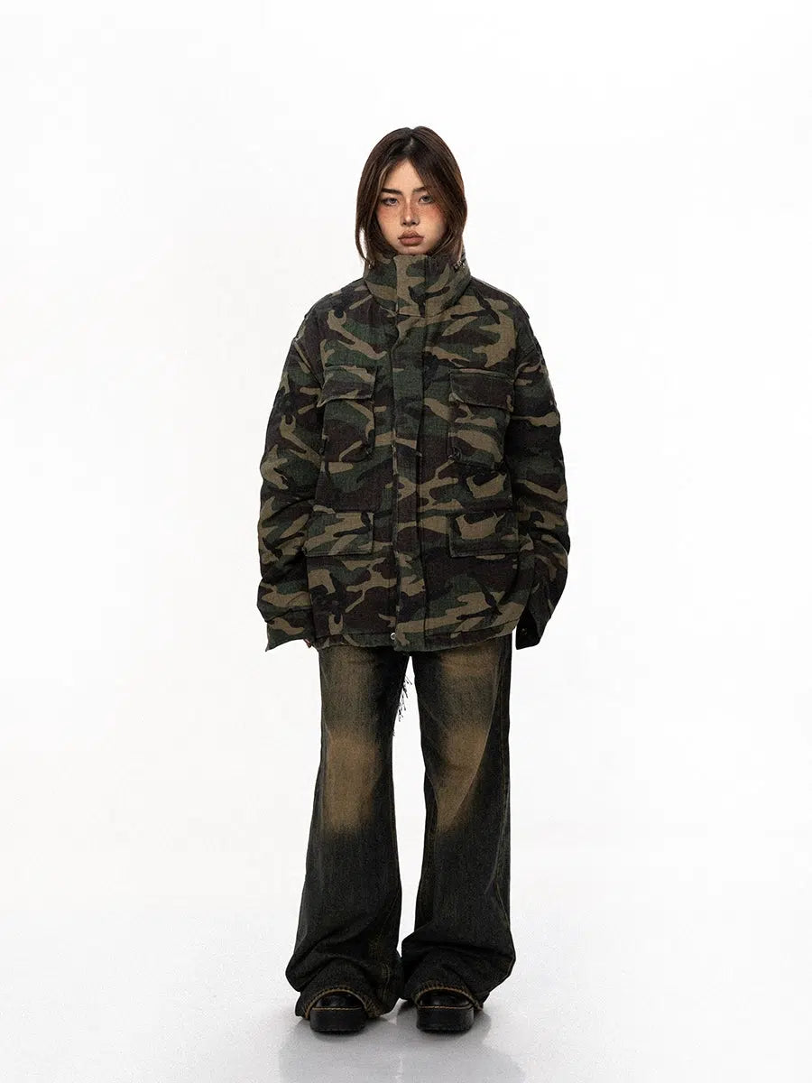 BB Camouflage Front Pocket Denim Jacket-korean-fashion-Jacket-BB's Closet-OH Garments