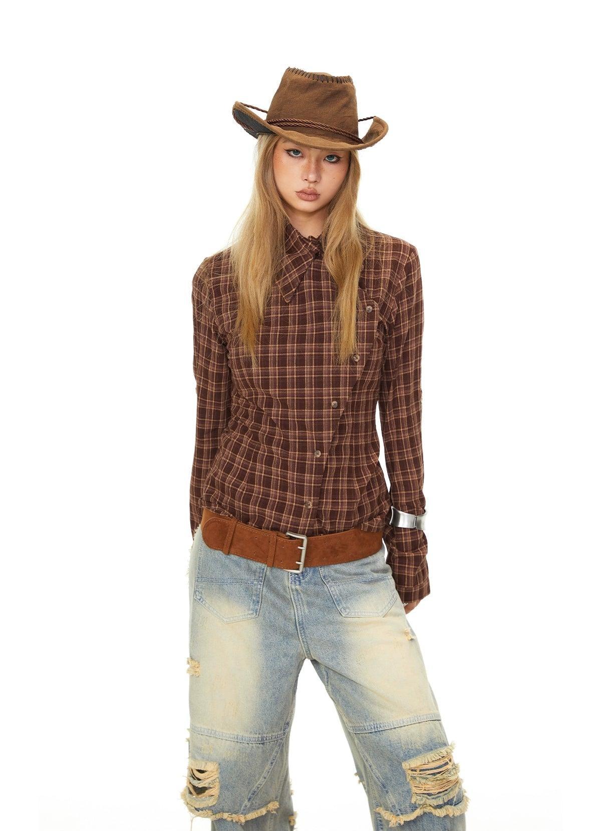 BB Casual Plaid Pattern Shirt-korean-fashion-Shirt-BB's Closet-OH Garments
