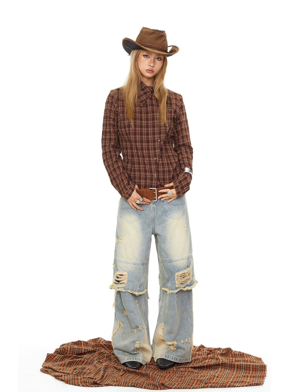 BB Casual Plaid Pattern Shirt-korean-fashion-Shirt-BB's Closet-OH Garments