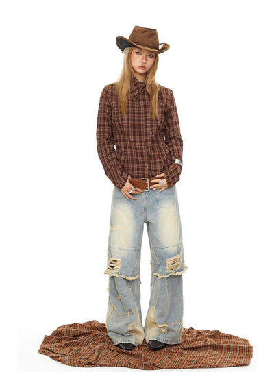 BB Casual Plaid Pattern Shirt-korean-fashion-Shirt-BB's Closet-OH Garments