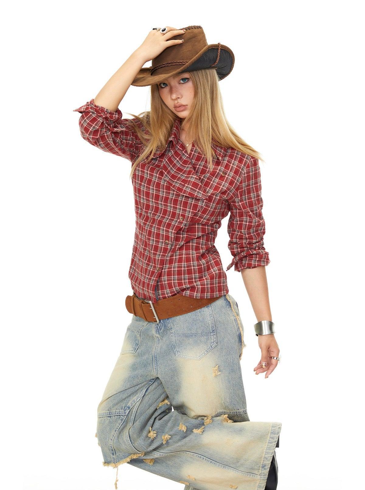 BB Casual Plaid Pattern Shirt-korean-fashion-Shirt-BB's Closet-OH Garments