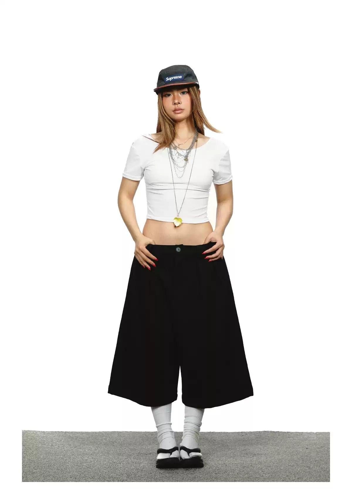 BB Classic Mid-Length Wide Shorts-korean-fashion-Shorts-BB's Closet-OH Garments