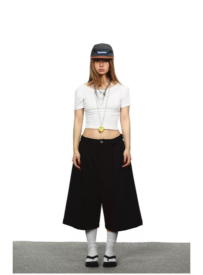 BB Classic Mid-Length Wide Shorts-korean-fashion-Shorts-BB's Closet-OH Garments