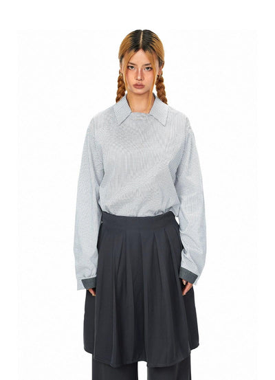 BB Clean Fit Grid Pattern Shirt-korean-fashion-Shirt-BB's Closet-OH Garments