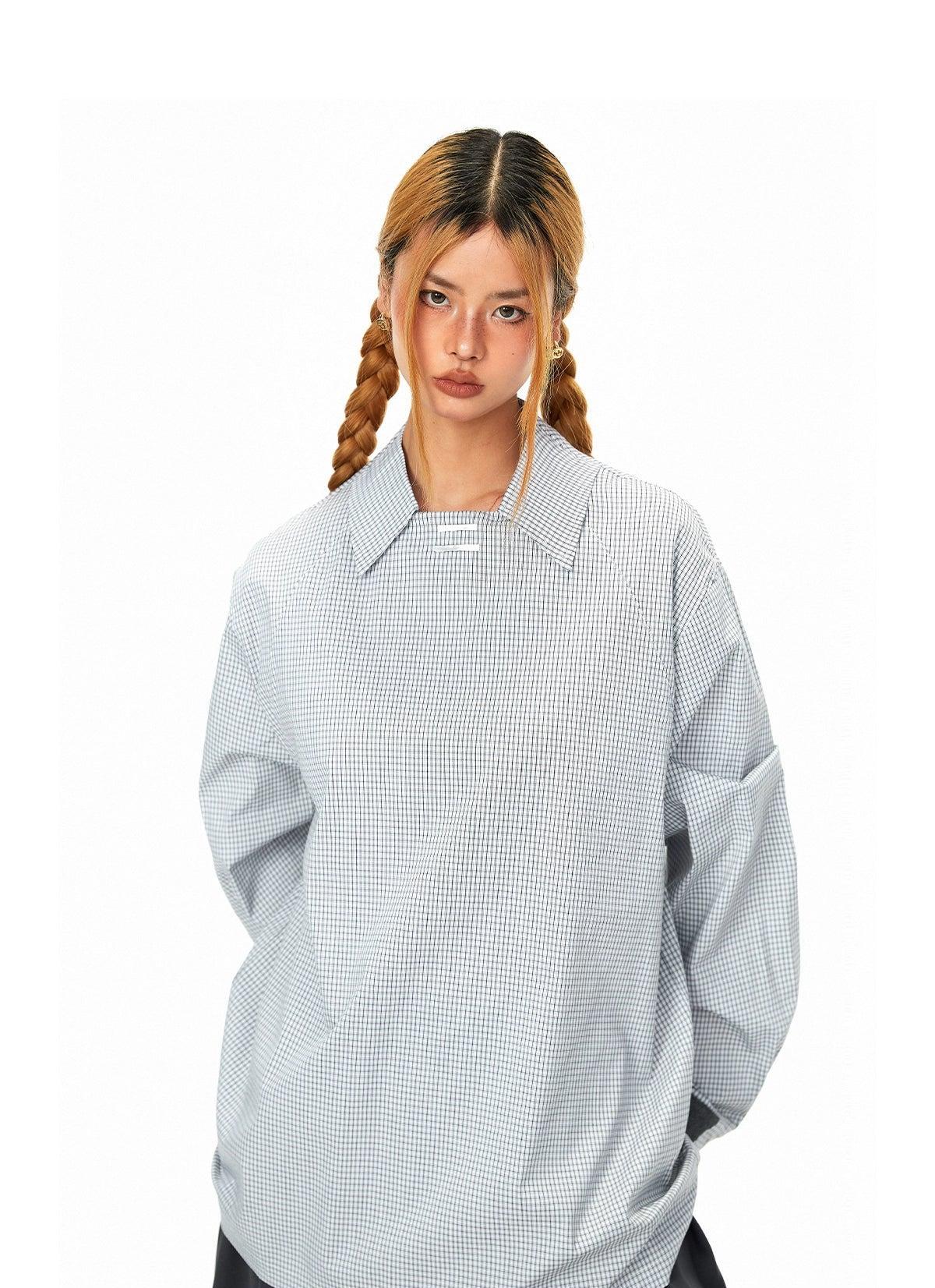 BB Clean Fit Grid Pattern Shirt-korean-fashion-Shirt-BB's Closet-OH Garments