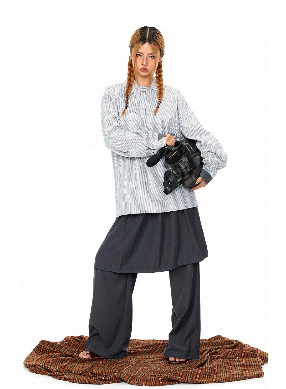 BB Clean Fit Grid Pattern Shirt-korean-fashion-Shirt-BB's Closet-OH Garments