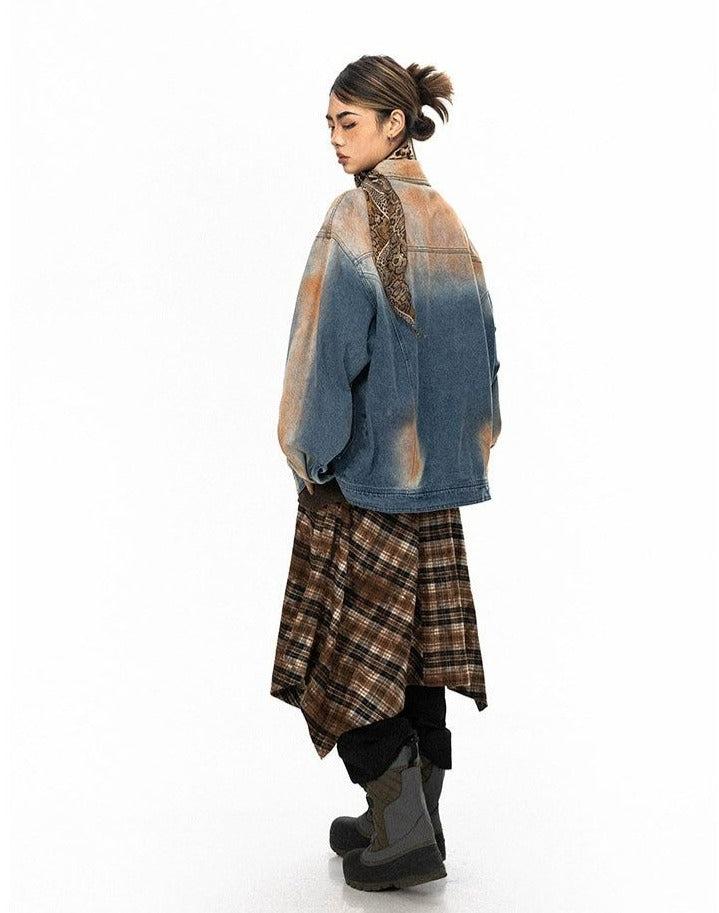 BB Collar Gradient Washed Denim Jacket-korean-fashion-Jacket-BB's Closet-OH Garments
