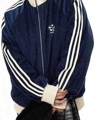 BB Corduroy Athleisure Zipped Jacket-korean-fashion-Jacket-BB's Closet-OH Garments