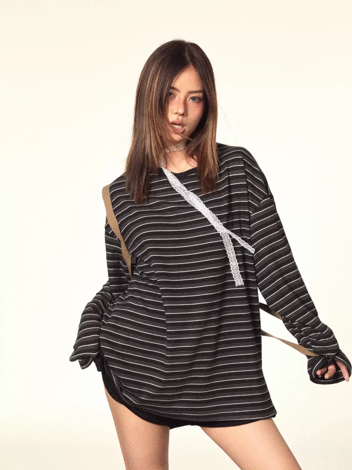 BB Cozy Striped Long Sleeve T-Shirt-korean-fashion-T-Shirt-BB's Closet-OH Garments