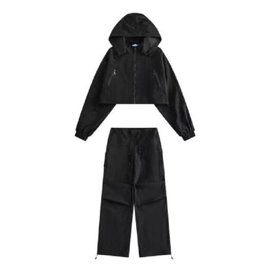 BB Cropped Hooded Windbreaker Jacket-korean-fashion-Jacket-BB's Closet-OH Garments