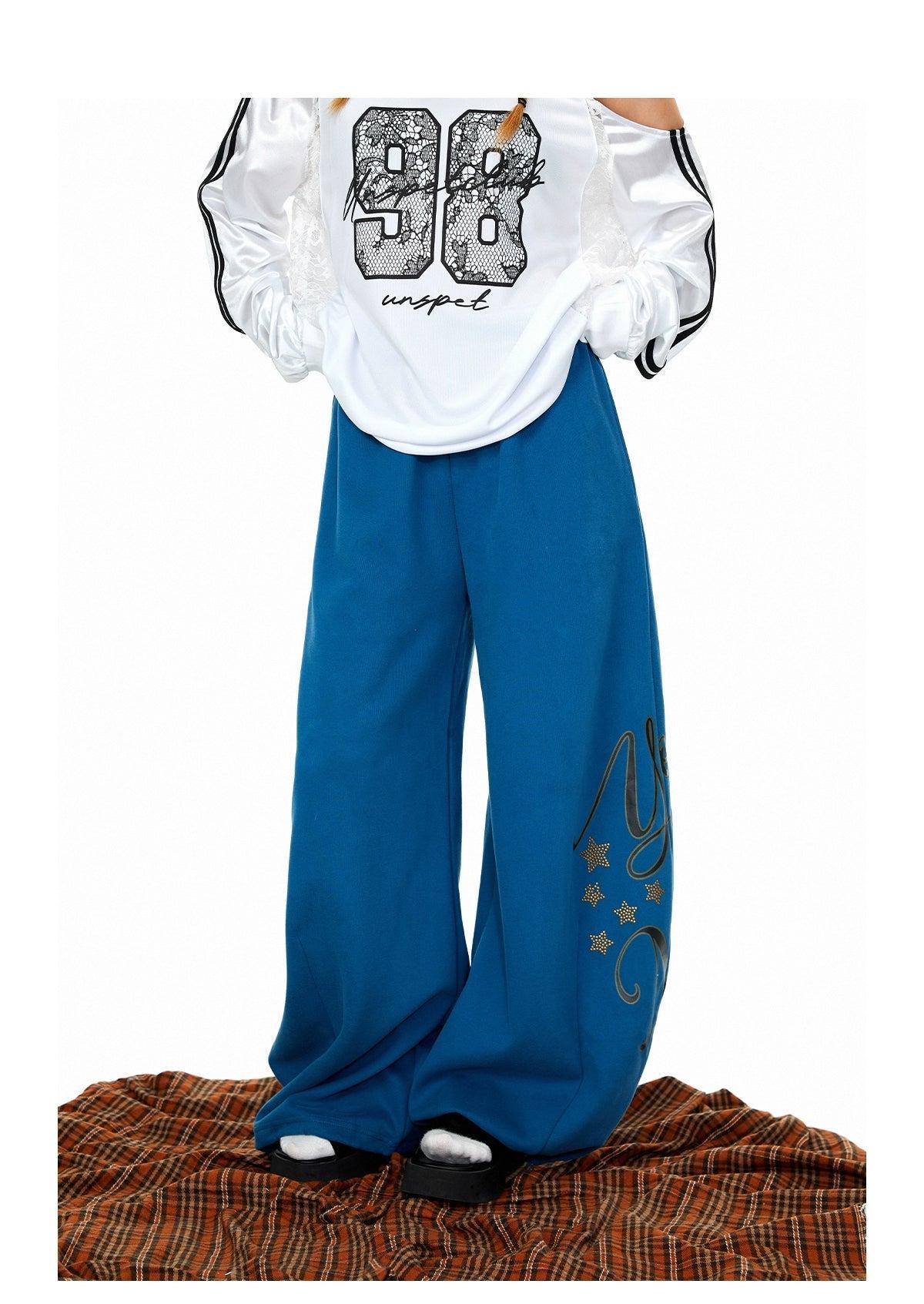 BB Cursive Print Comfty Sweatpants-korean-fashion-Pants-BB's Closet-OH Garments