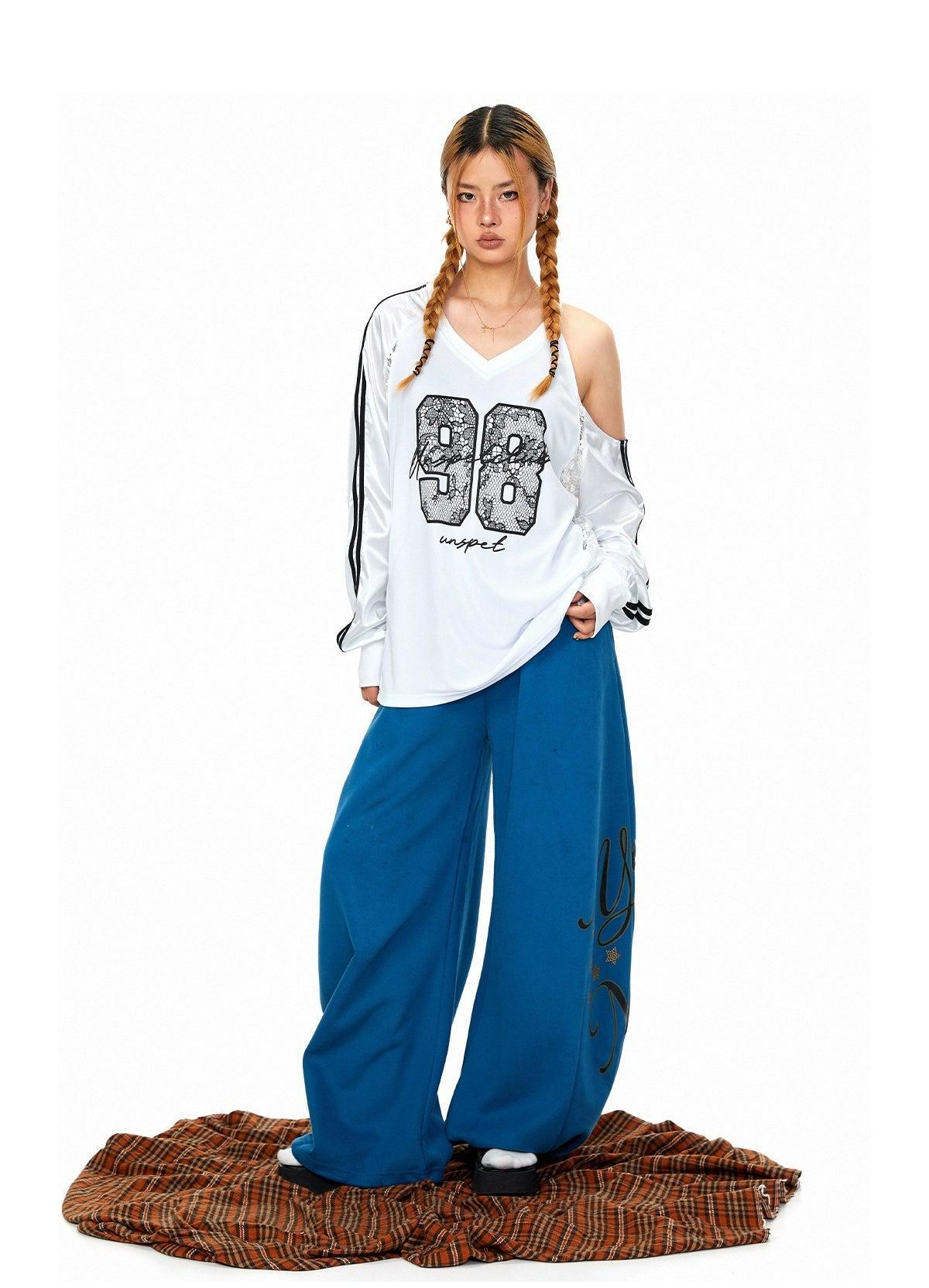 BB Cursive Print Comfty Sweatpants-korean-fashion-Pants-BB's Closet-OH Garments