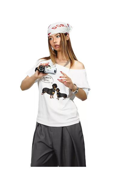 BB Dachshund Graphic T-Shirt-korean-fashion-T-Shirt-BB's Closet-OH Garments