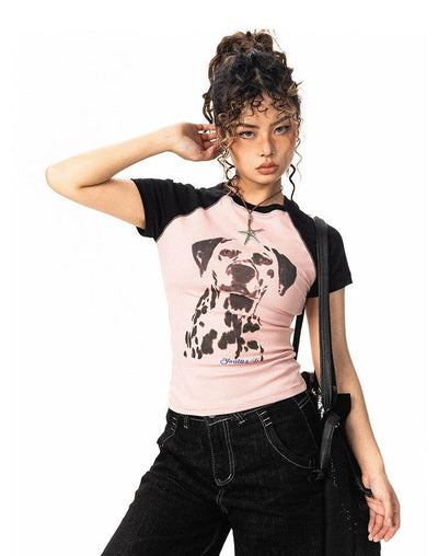 BB Dalmatian Dog Raglan T-Shirt-korean-fashion-T-Shirt-BB's Closet-OH Garments