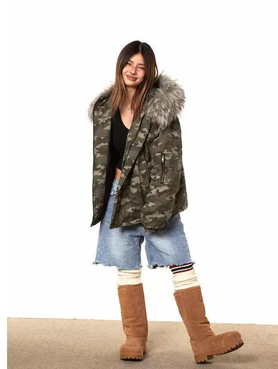 BB Detachable Fur Collar Hooded Camouflage Jacket-korean-fashion-Jacket-BB's Closet-OH Garments