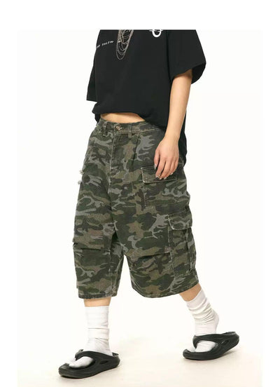 BB Distressed Camo Cargo Shorts-korean-fashion-Shorts-BB's Closet-OH Garments