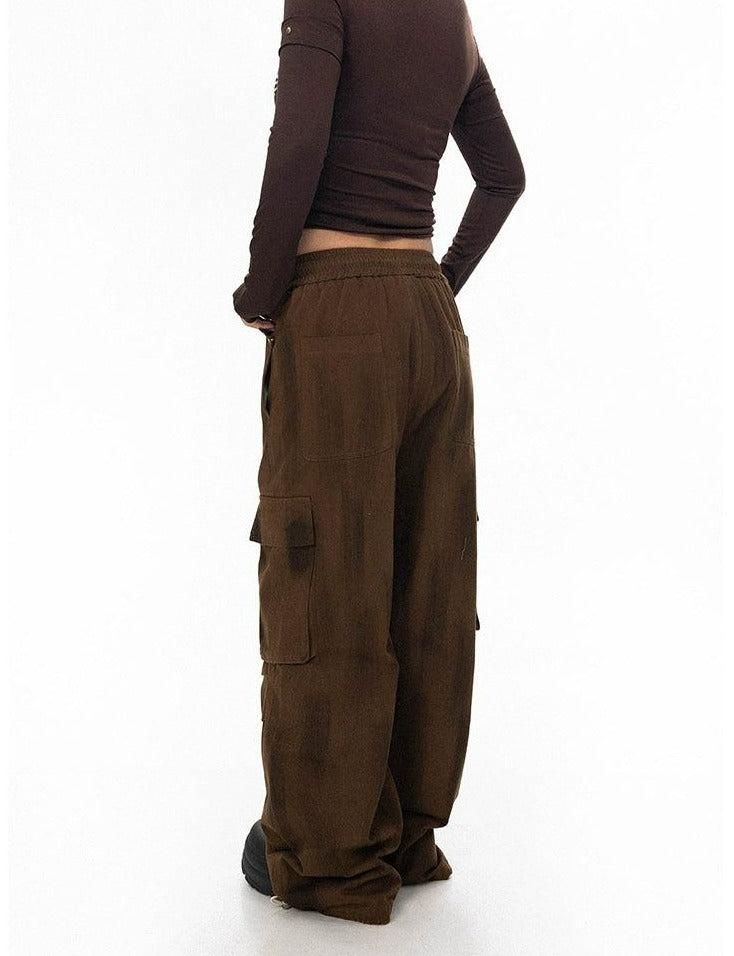 BB Distressed Washed Elastic Track Pants-korean-fashion-Pants-BB's Closet-OH Garments