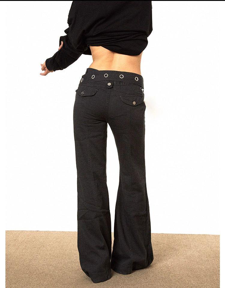 BB Double Button Flare Jeans-korean-fashion-Jeans-BB's Closet-OH Garments