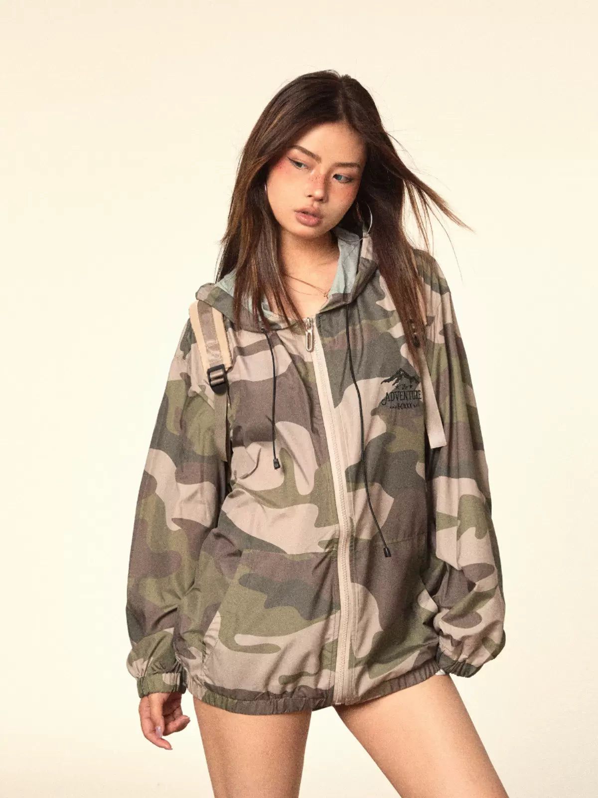 BB Drawstring Camo Sun Protection Jacket-korean-fashion-Jacket-BB's Closet-OH Garments