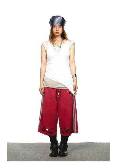 BB Drawstring Distressed Sporty Shorts-korean-fashion-Shorts-BB's Closet-OH Garments