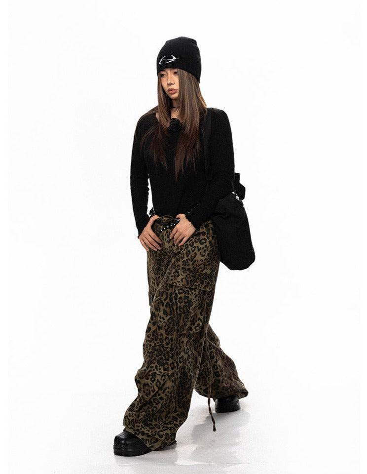 BB Drawstring Leopard Print Cargo Pants-korean-fashion-Pants-BB's Closet-OH Garments