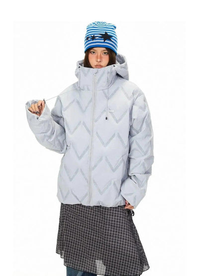 BB Drawstring Pattern Hooded Puffer Jacket-korean-fashion-Jacket-BB's Closet-OH Garments