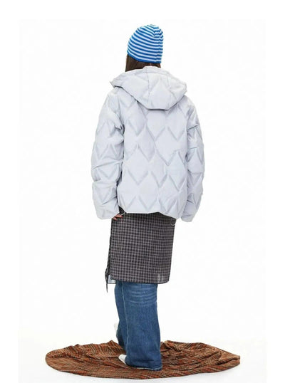BB Drawstring Pattern Hooded Puffer Jacket-korean-fashion-Jacket-BB's Closet-OH Garments