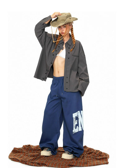 BB Drawstring Printed Sweatpants-korean-fashion-Pants-BB's Closet-OH Garments