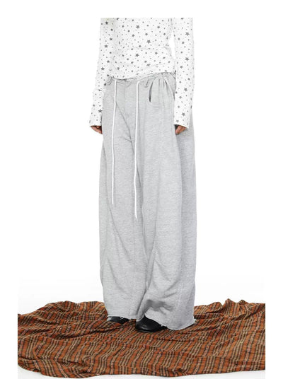 BB Drawstring Raw Edge Sweatpants-korean-fashion-Pants-BB's Closet-OH Garments