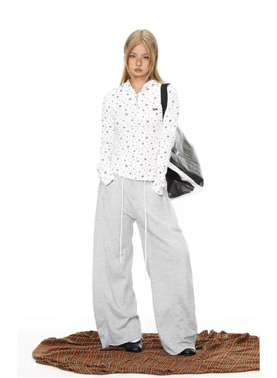 BB Drawstring Raw Edge Sweatpants-korean-fashion-Pants-BB's Closet-OH Garments