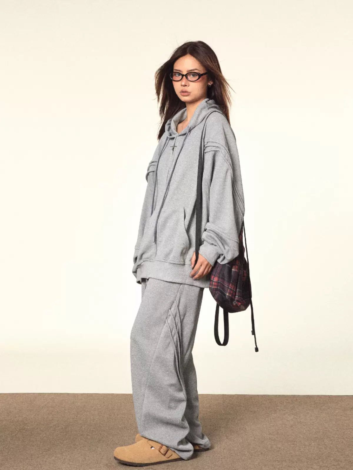 BB Drawstring Seam Detail Zip-Up Hoodie & Sweatpants Set-korean-fashion-Clothing Set-BB's Closet-OH Garments