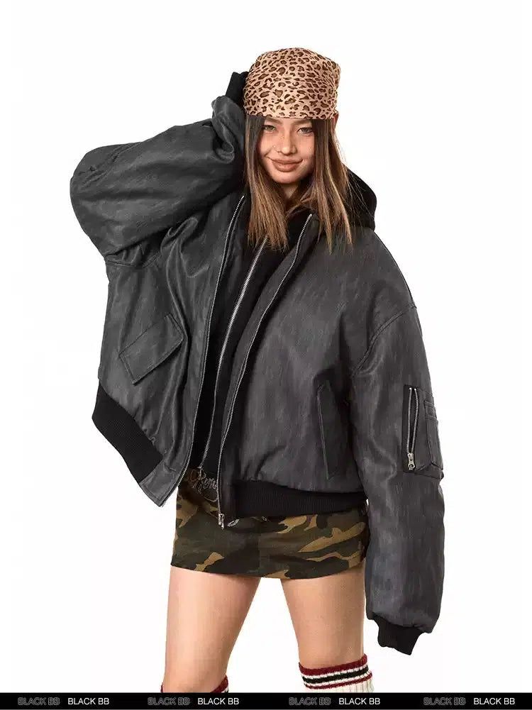 BB Fade Layered Hooded PU Leather Jacket-korean-fashion-Jacket-BB's Closet-OH Garments