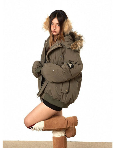 BB Faux Fur Trimmed Hood Puffer Jacket-korean-fashion-Jacket-BB's Closet-OH Garments