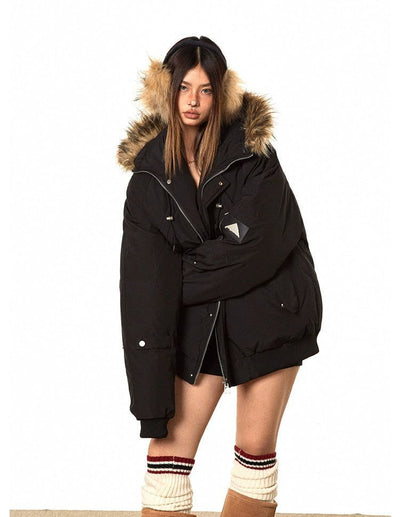 BB Faux Fur Trimmed Hood Puffer Jacket-korean-fashion-Jacket-BB's Closet-OH Garments