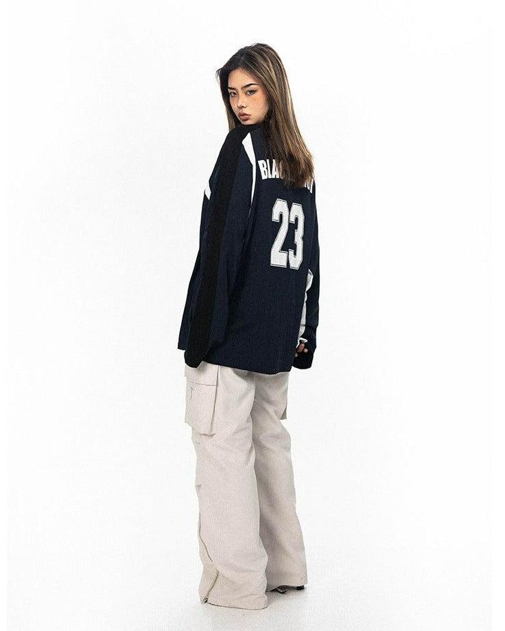 BB Figure & Letters Sports Long Sleeve T-Shirt-korean-fashion-T-Shirt-BB's Closet-OH Garments