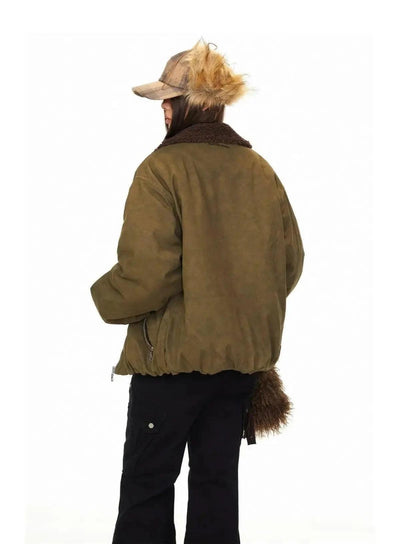 BB Fleece-Lined Wax Bomber Jacket-korean-fashion-Jacket-BB's Closet-OH Garments