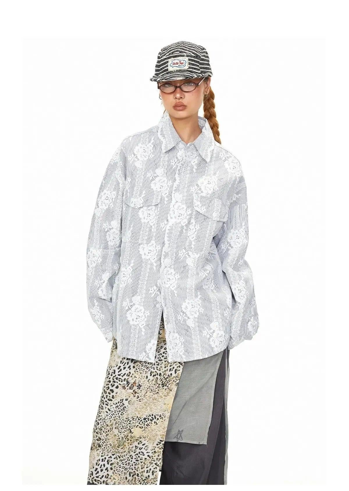 BB Floral Lace Crochet L/S Shirt-korean-fashion-Shirt-BB's Closet-OH Garments