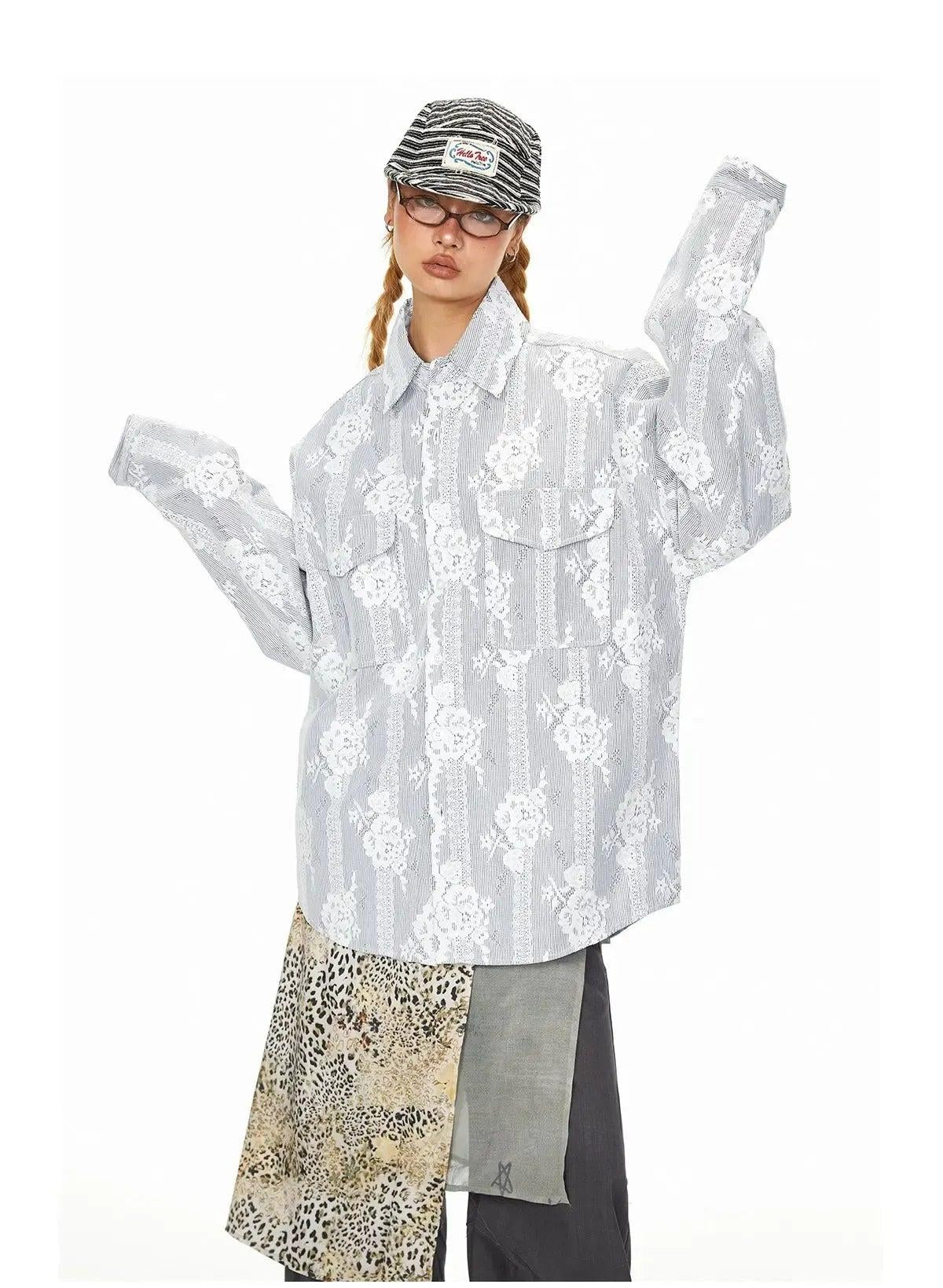BB Floral Lace Crochet L/S Shirt-korean-fashion-Shirt-BB's Closet-OH Garments