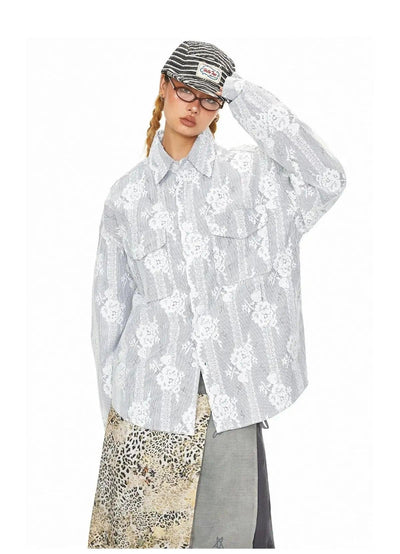 BB Floral Lace Crochet L/S Shirt-korean-fashion-Shirt-BB's Closet-OH Garments