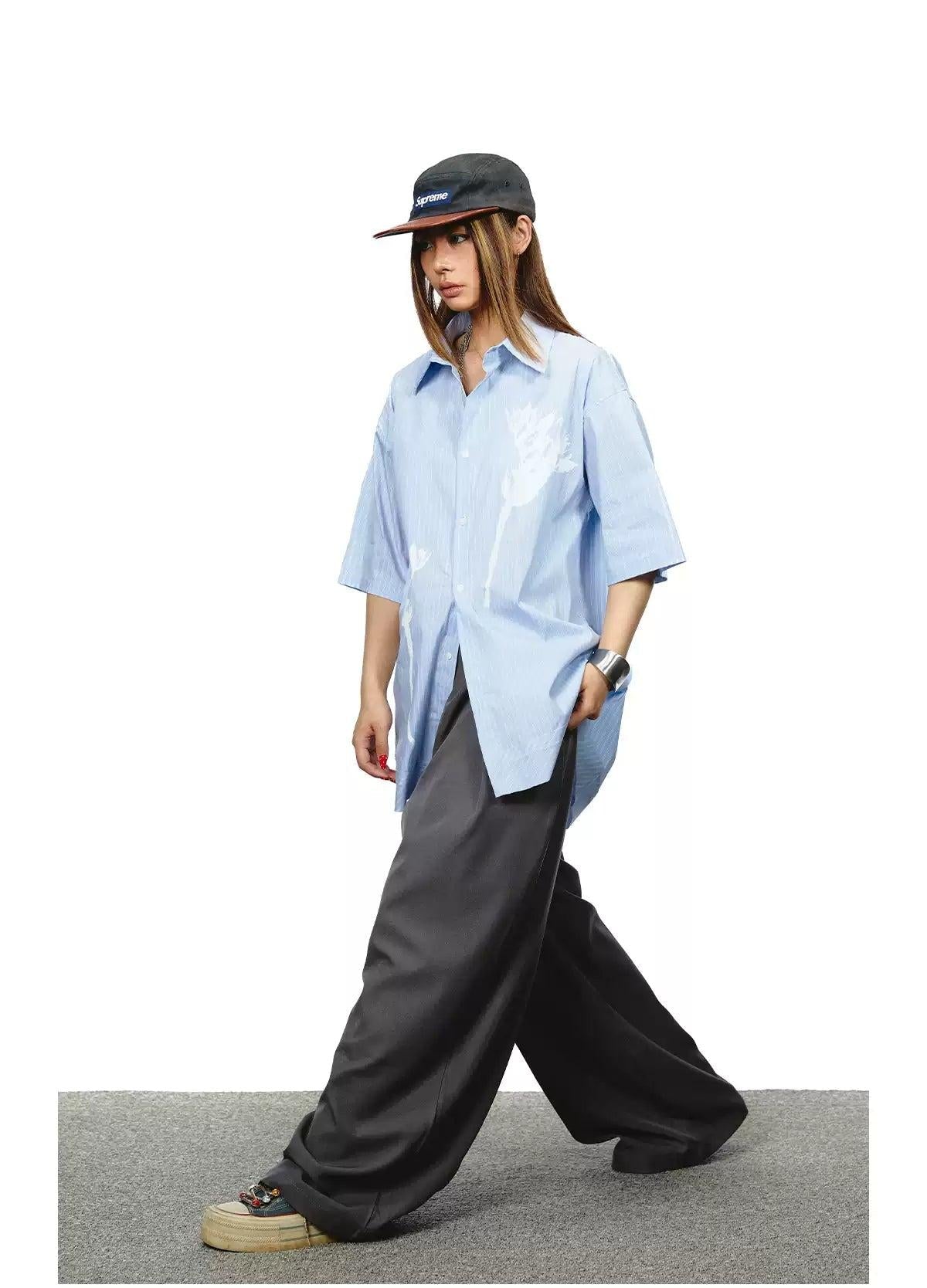 BB Fold Pleats Wide Leg Trousers-korean-fashion-Trousers-BB's Closet-OH Garments