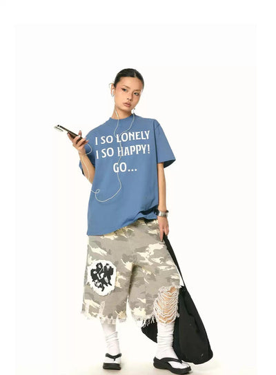 BB Fringed Patch Detail Camo Cargo Shorts-korean-fashion-Shorts-BB's Closet-OH Garments