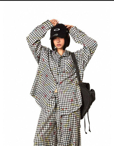 BB Front Pocket Grid Hooded Shirt-korean-fashion-Shirt-BB's Closet-OH Garments