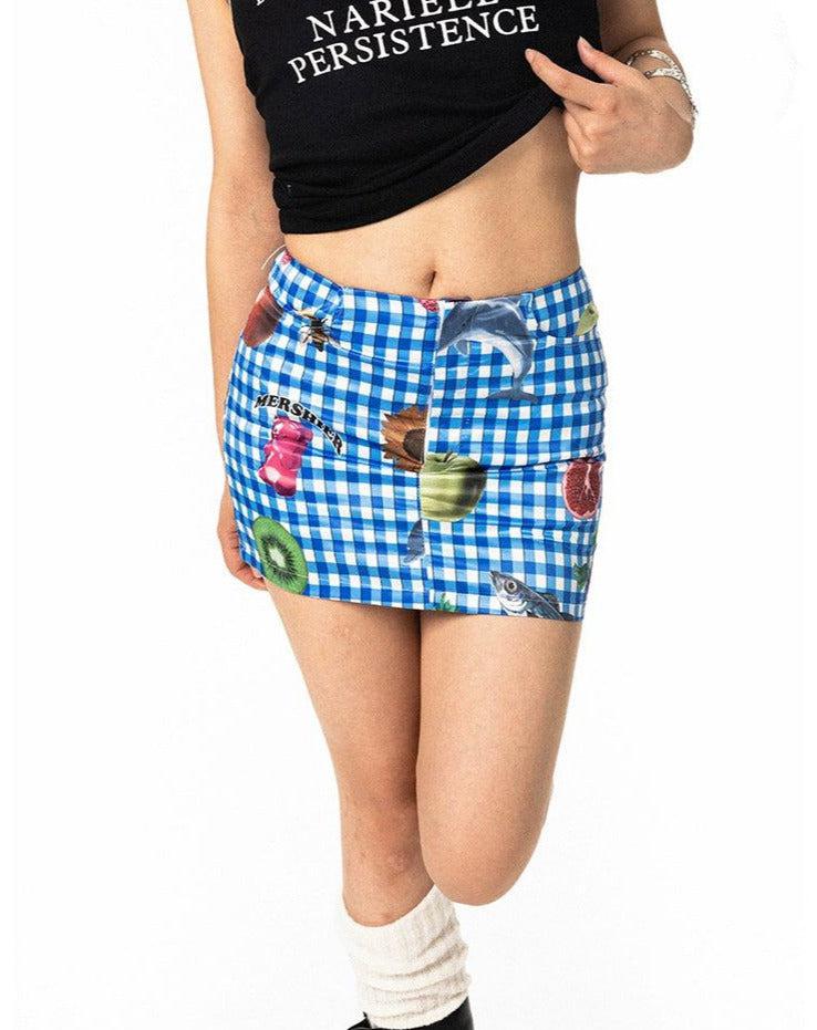 BB Fruits and Picnic Blanket Skirt-korean-fashion-Skirt-BB's Closet-OH Garments