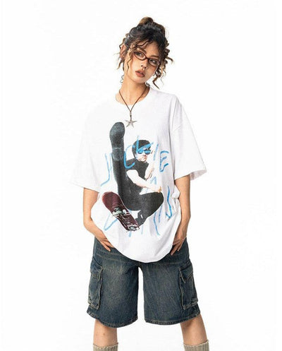 BB Fun Kick Graphic T-Shirt-korean-fashion-T-Shirt-BB's Closet-OH Garments