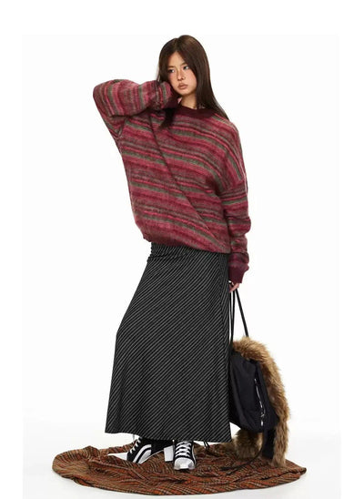 BB Fuzzy Stripes Sweater-korean-fashion-Sweater-BB's Closet-OH Garments