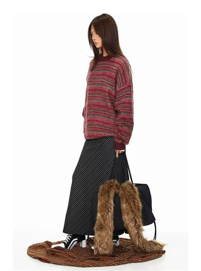 BB Fuzzy Stripes Sweater-korean-fashion-Sweater-BB's Closet-OH Garments