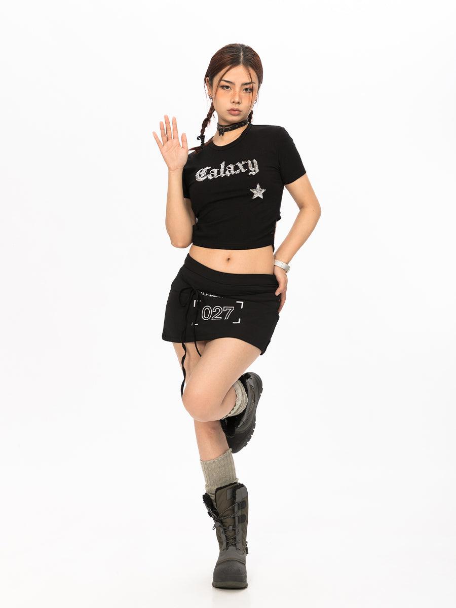 BB Galaxy Star Sequins Cropped T-Shirt-korean-fashion-T-Shirt-BB's Closet-OH Garments