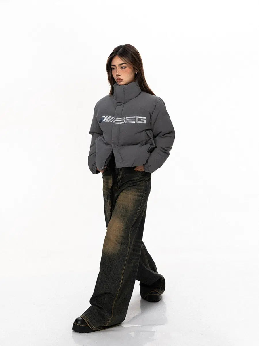 BB Glossy Metallic Print Puffer Jacket-korean-fashion-Jacket-BB's Closet-OH Garments