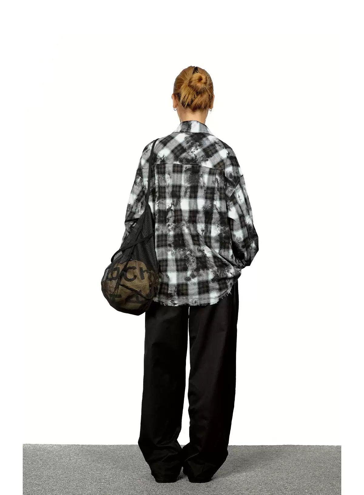BB Gradient Plaid Loose Shirt-korean-fashion-Shirt-BB's Closet-OH Garments